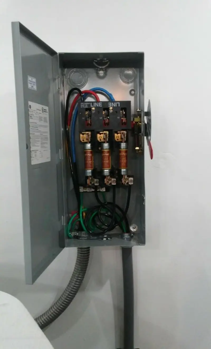 Three-phase disconnect switch installed for Smoke Detector Installation in Alaiedon